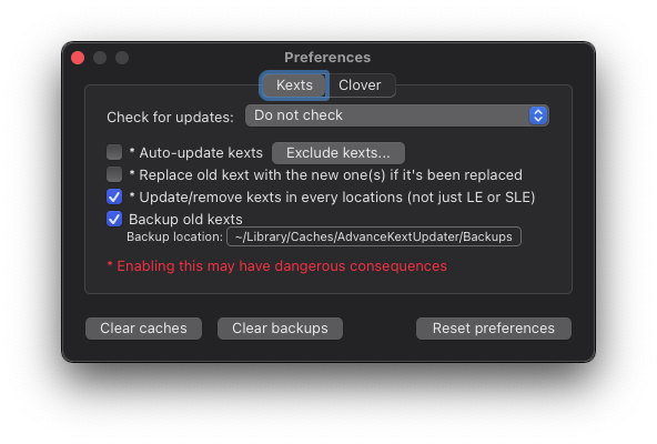 AdvanceKextUpdater: preferences page