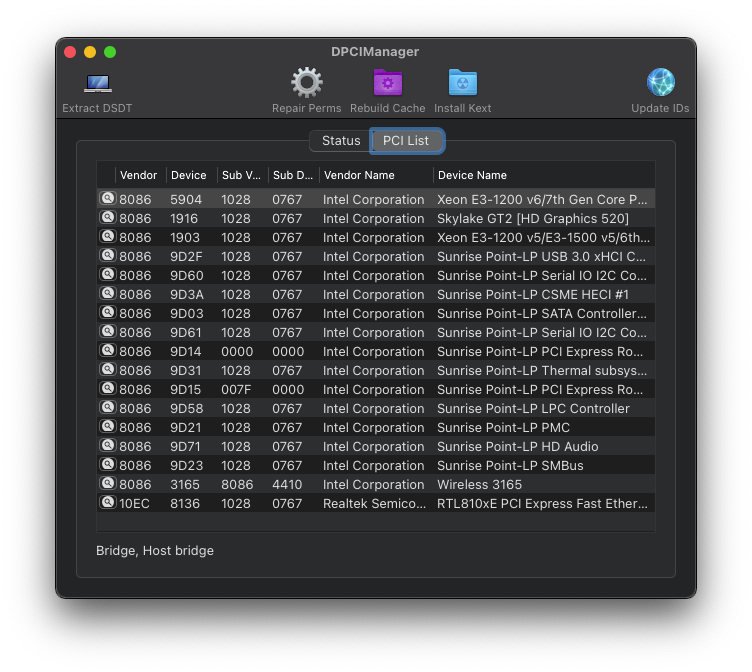 DPCI Manager: PCI list page
